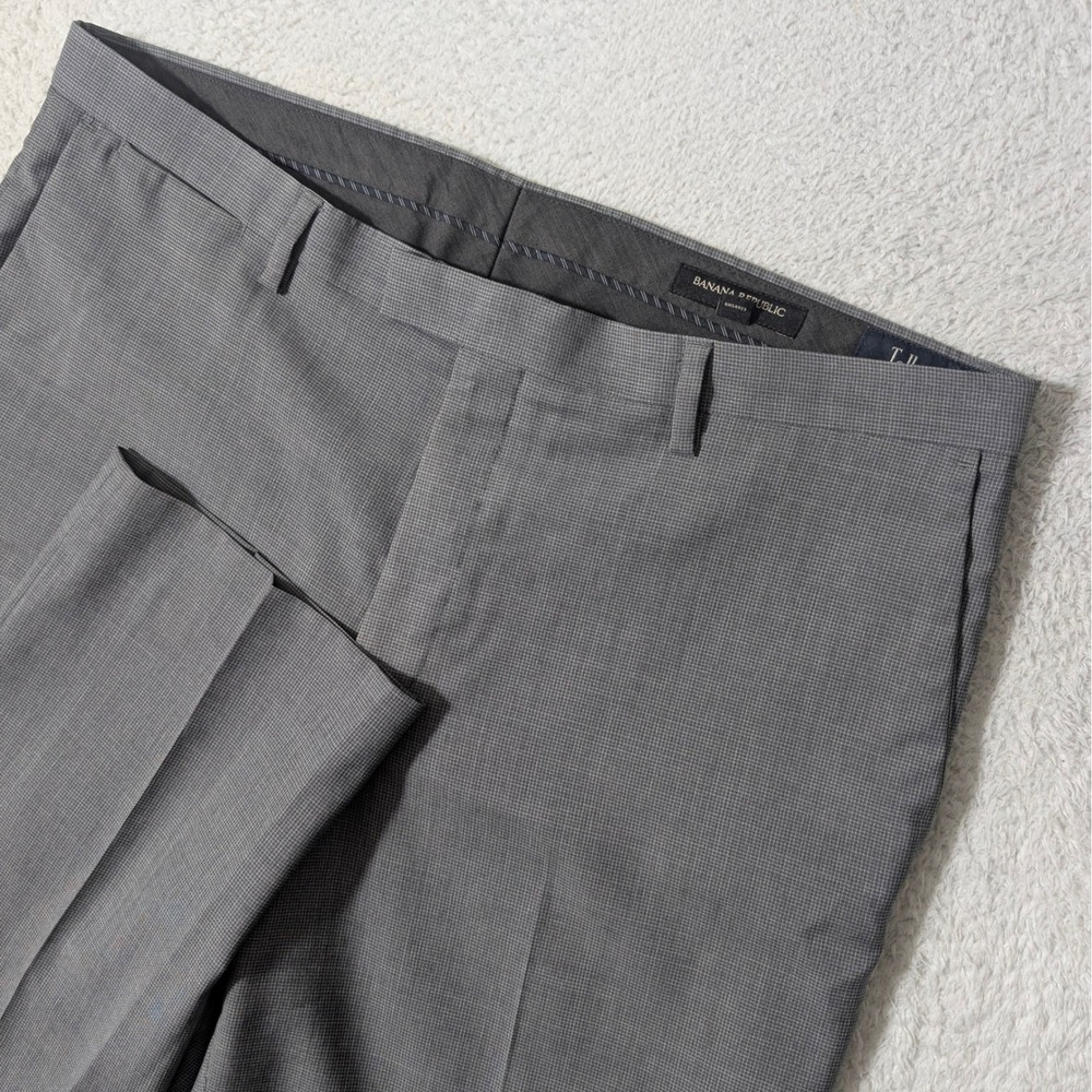 Banana Republic‎ Dress Pants Mens 35/32 Grey Slim Fit Tollegno 1900 Wool